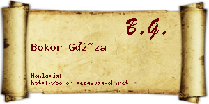 Bokor Géza névjegykártya
