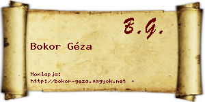 Bokor Géza névjegykártya